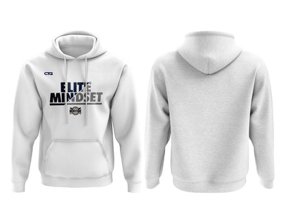 Change The Game Apparel GrindTime Elite fleece-lined hoodie with front pocket and logo, shown in black with a cozy interior.