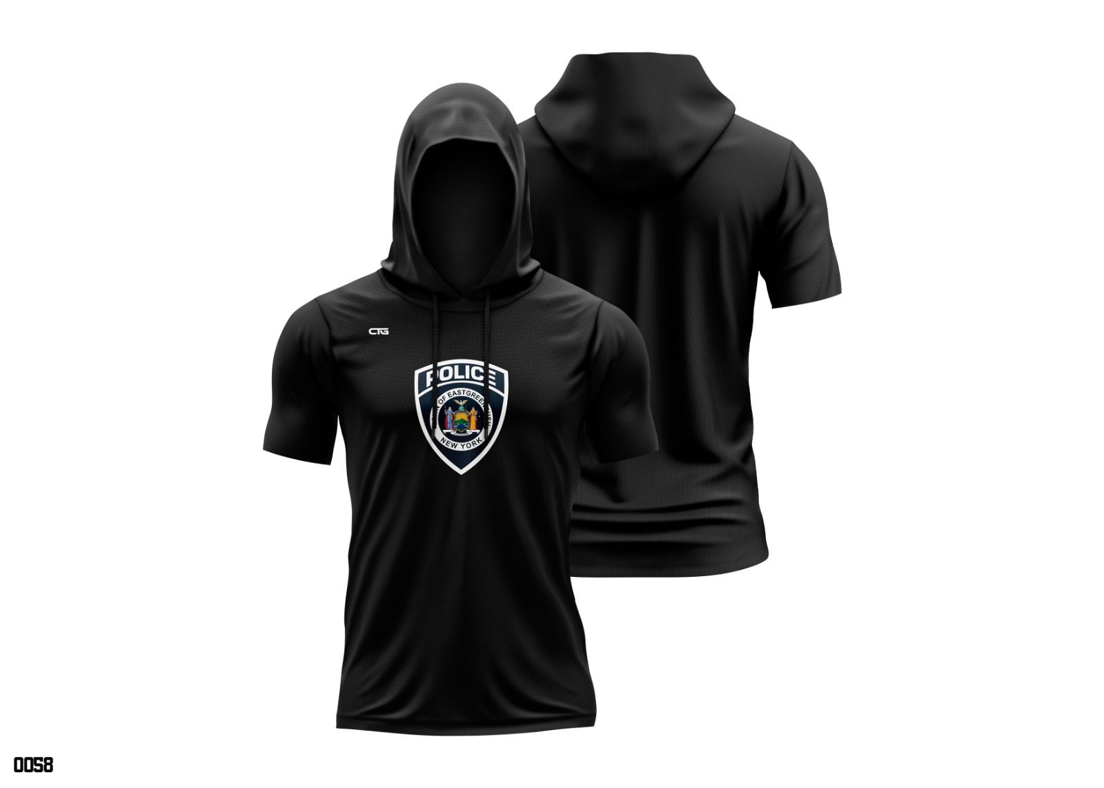 Change The Game Apparel EGPD performance training shortsleeved hoodie in black, with breathable fabric and athletic design.