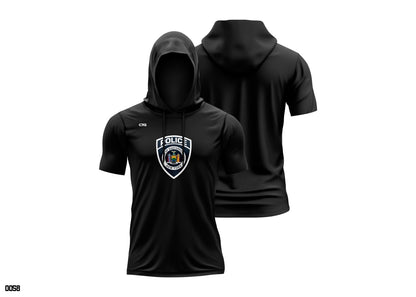 Change The Game Apparel EGPD performance training shortsleeved hoodie in black, with breathable fabric and athletic design.