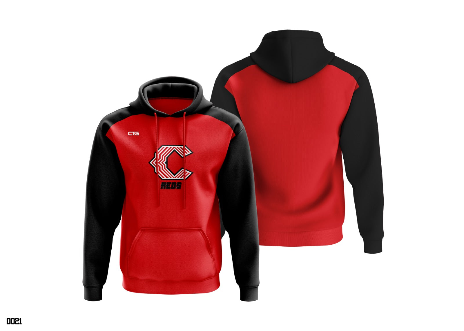 Red C-Core Premium Hoodie by Change The Game Apparel, featuring a comfortable fit and stylish design in vibrant red color.