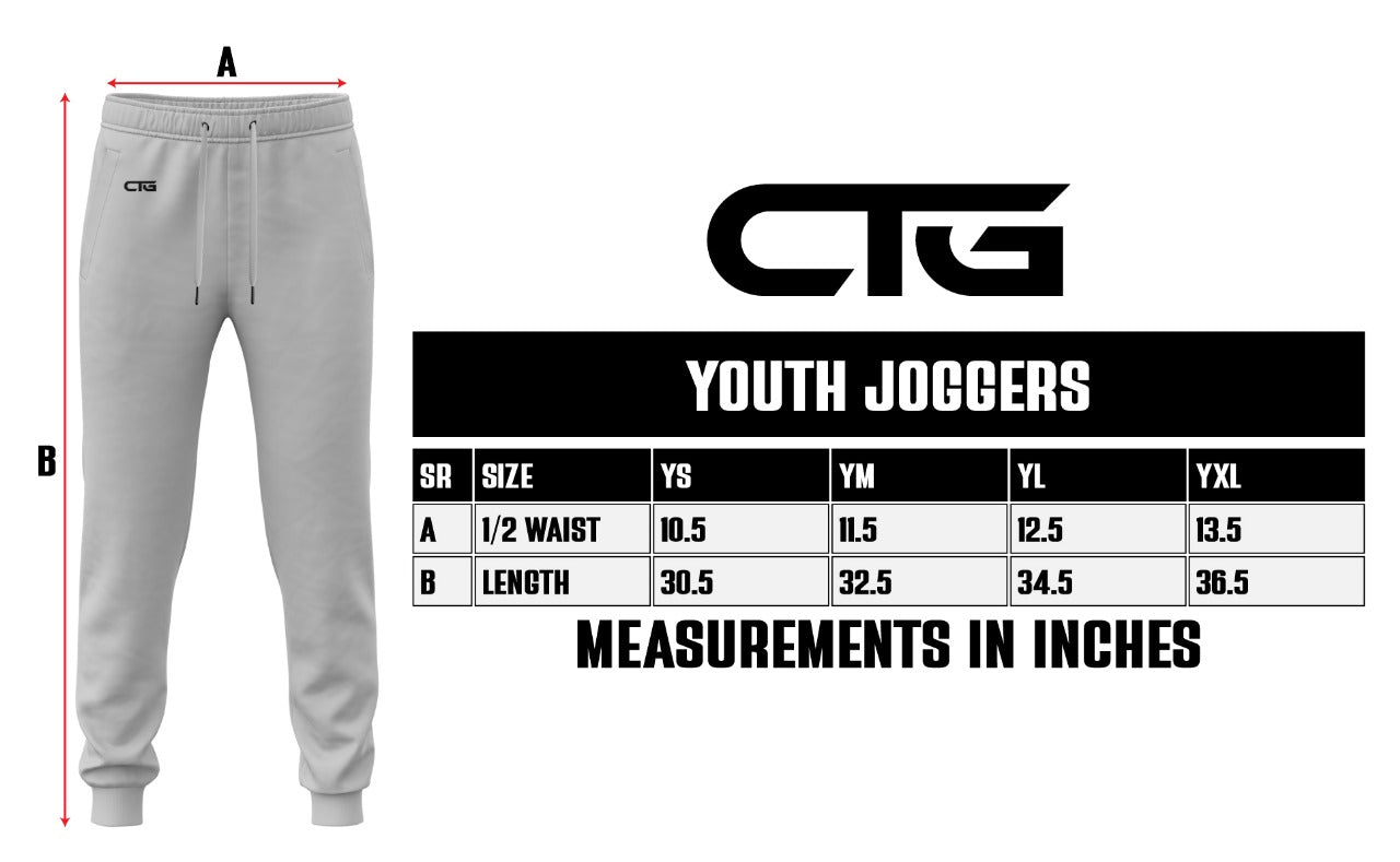 Change The Game Apparel GC Outlaws fleece-lined joggers in black, showing the comfortable fit and stylish design.